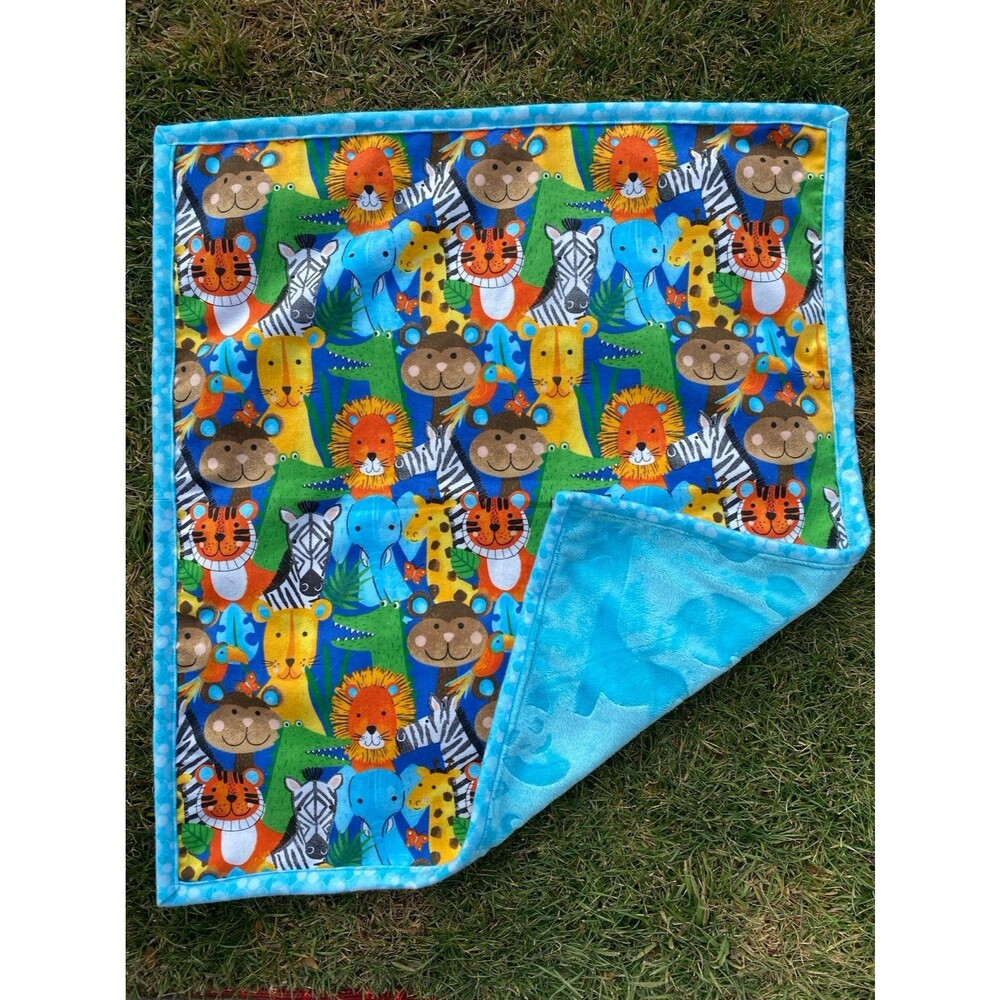 Zoo Animals Doll Blanket or Car Seat Snuggie 22"x24"
